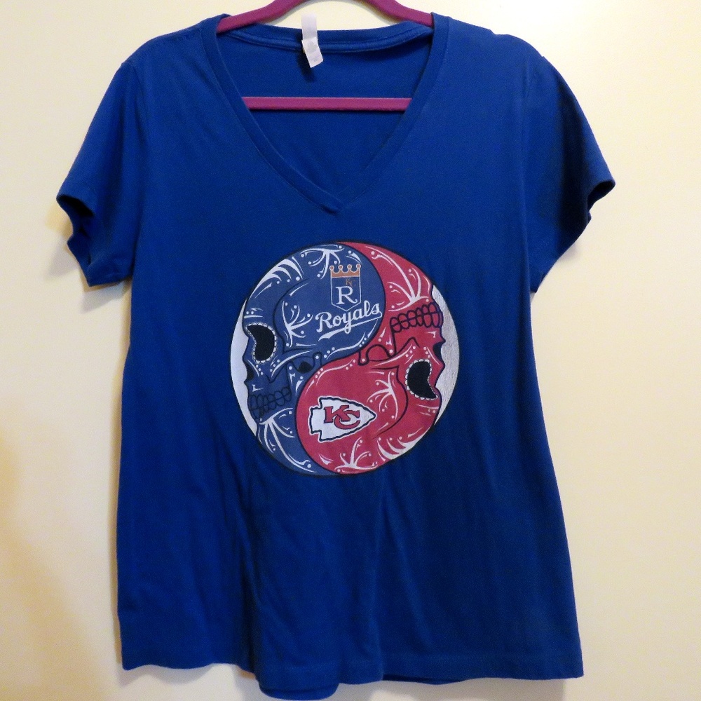 Ideal T by Next Level Apparel Royals/Chiefs V Neck T Shirt XXL